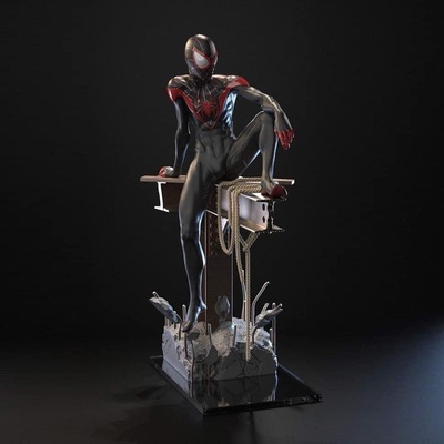 spiderman miles 3d model ready to print morales fantasy superhero miniatures figurines collectibles marvel statue collectible superman sculpture gamestoys art man stl 3d print model - Mito3D