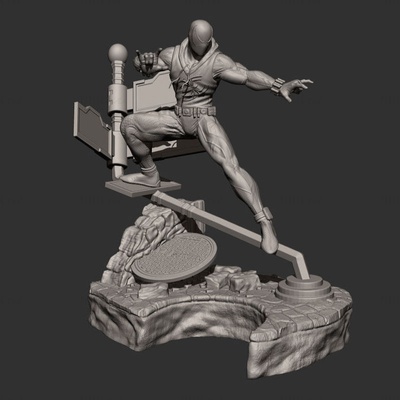 spiderman scarlet washed 3d model ready to print fantasy superhero miniatures figurines collectibles marvel statue collectible sculpture gamestoys art man stl 3d print model - Mito3D