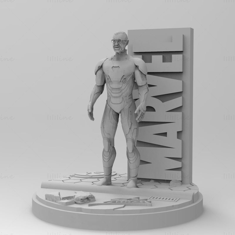 stan lee 2018 3d model hazır to yazdır stl hayret demir adam baskı eski adam erkek karakter bilim fi diyorama çizgi roman rakamlar oyuncaklar minyatürler figürinler chibi cnc film 3D print model - Mito3D