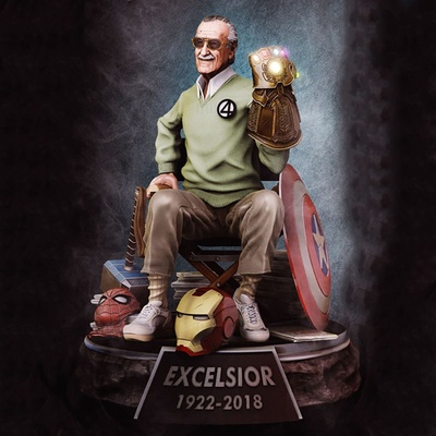 stan lee omaggio statue 3d modello pronto to stampa stl meraviglia figure miniature figurine chibi stampa fantastico artcam cnc sollievo genesis8 vendicatori realistico sci fi vestito carattere uomo vecchio maschio 3d print model - Mito3D