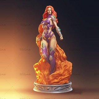 Yıldız ateşi diyorama heykel hazır Yazdır genç titanlar dc çizgi roman karikatür süper kahraman kadın Kadın kız heykelcik vücut kuzgun güzel koleksiyon bilimkurgu fantezi Sanat heykeller 3d print model - Mito3D