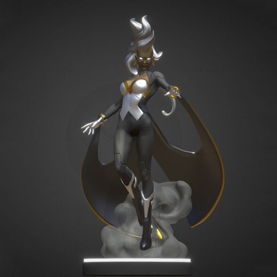 storm marvel statue 3d model ready to print stl xmen figure fanart fdm printer sla super hero file 3d print model - Mito3D