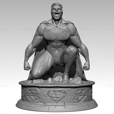 superhombre arrodillado 3d impresión modelo obj 3d print model - Mito3D