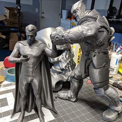 süpermen vs thanos 3d model hazır to yazdır stl şekil ezmek heykel sıcak oyuncaklar dc hayret oyunlar baskı 3d print model - Mito3D