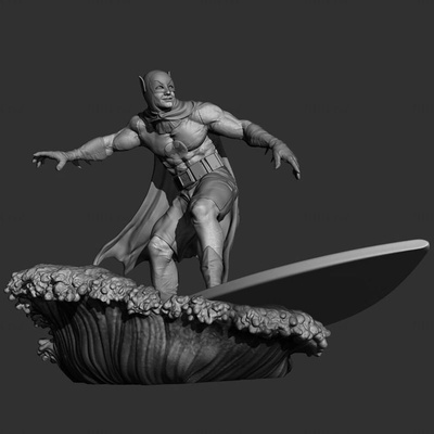 surf batman 3d modelo listo to impresión stl cómic héroe murciélago hombre deportes superhéroe adán dc miniaturas figuritas escultura estatua tablista surfing board agua ola arte cursi historietas 3d print model - Mito3D