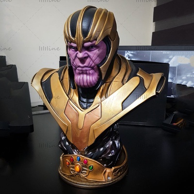 thanos bust 3d model ready to print sculpture statue 3dprint avengers miniatures marvel hero titan hulk infinitywar character thor venom batman superman fantasy spiderman wolverine figurines ironman dc captain vision loki comic groot art game head mavel cartoon stl games toys man superhero fantastic alien endgame war comics villain portrait wear evil 3d print model - Mito3D