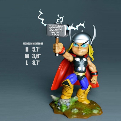 thor chibi 3d modelo pronto to impressão stl maravilha jogos brinquedos games toys super heroi vingadores miniaturas estatuetas 3d print model - Mito3D