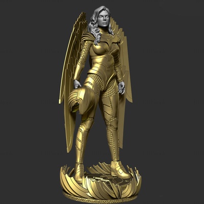 wonder woman 1984-standing pose 3d model ready to print stl 1984 wing battle suit gal gadot 3d print model - Mito3D