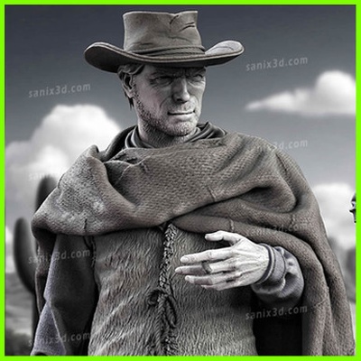 clint eastwood mauvais laid stl fichier 3d impression 3d print model - Mito3D