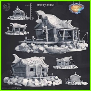 pêcheur maison diorama 3d print model - Mito3D