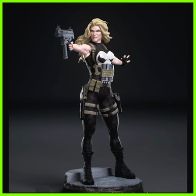 lady punisher statue - 3D print model - Mito3D