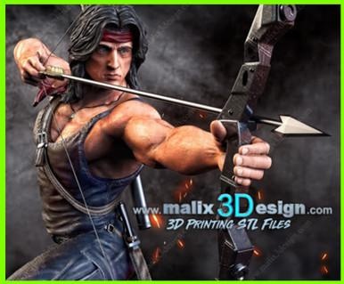 Rambo Sylvester Stallone 3d print model - Mito3D