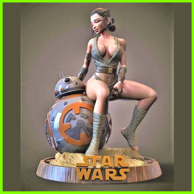 rey Skywalker Estrela guerras estátua 3D print model - Mito3D