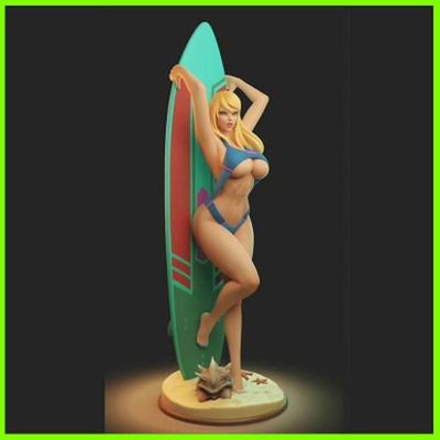 samus aran surfant statue stl fichier 3d impression 3d print model - Mito3D