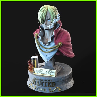 sanji one piece bust - stl file 3d print 3d print model - Mito3D