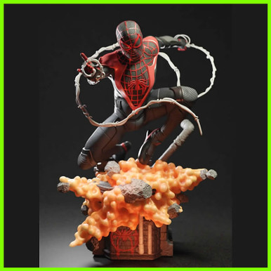 spider man miles morales statue 3D print model - Mito3D