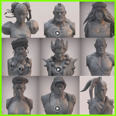 street fighter busts - 3D print model - Mito3D