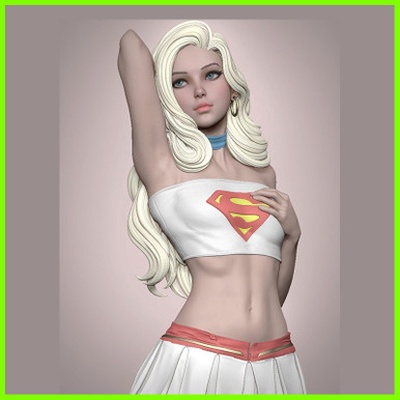 super girl statue stl fichier 3d impression 3d print model - Mito3D