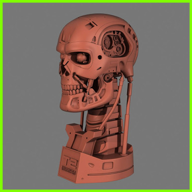 Exterminador Futuro t 800 endoesqueleto crânio 3D print model - Mito3D