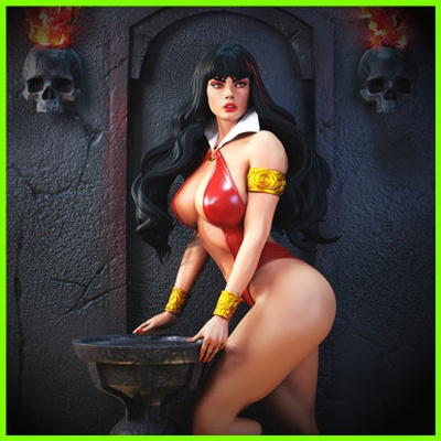 vampirella diorama - stl file 3d print 3d print model - Mito3D