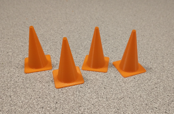 1 10 scale traffic cones by teamk hobby & diy rc cone tenth vase mode 3d print model - Mito3D