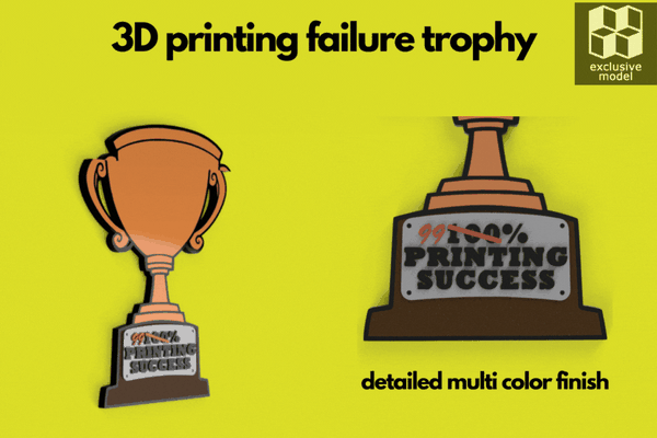 3d printing failure trophy - fridge magnet by forest87 household decor contest 3dprint joke layershifting funny 3d print model - Mito3D