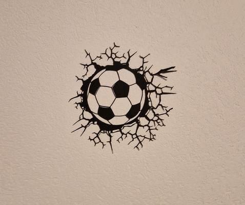 wall art soccerball by palumbus 2d soccer 3d print model - Mito3D