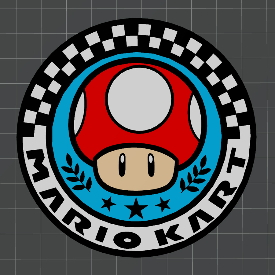 mantar fincan mario kart by mr3dcraft sanat 2d nintendo bardak altlığı oyun bambu ams mıknatıs duvar 3D print model - Mito3D