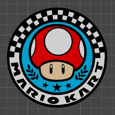 mantar fincan mario kart by mr3dcraft sanat 2d nintendo bardak altlığı oyun bambu ams mıknatıs duvar 3d print model - Mito3D