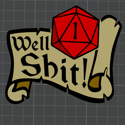 bad roll natural one -dungeons dragons by mr3dcraft art 2d dungeons dragon dice nat 1 coaster game bambu ams magnet wall 3d print model - Mito3D