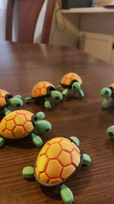 niedlich baby schildkröte artikuliert ams or single farbe neu gemischt by maker1o1 miniaturen tiere tier flexi kreatur mehrfarbig 3d print model - Mito3D