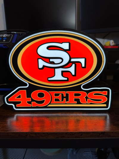 güncellenmiş 49ers hafif kutu by geek toplu sanat işaretler logolar ışık kutu futbol spor dalları puan yazı tahtası temiz hediye hayran eğlence ayak top spor takım takımlar san francisco san lamba led süper çanak final karşılaşması millet 3d print model - Mito3D