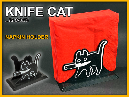 knife cat napkin holder by wing-art household decor art napkinstand stand pet catlovers food kitchen dinning dinningroom room knifecat petlovers pets napkinholder accessories accessory organizer kitchentool kitchentools table tool tools kitchenorganization kitchenorganizer dining kitchentoy deco decoartions decoraation decoraations 3d print model - Mito3D