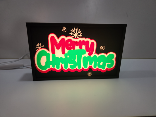 holidayhues lens - merry christmas by jamboodle art signs & logos light bix lightbox 4 color four 3d print model - Mito3D