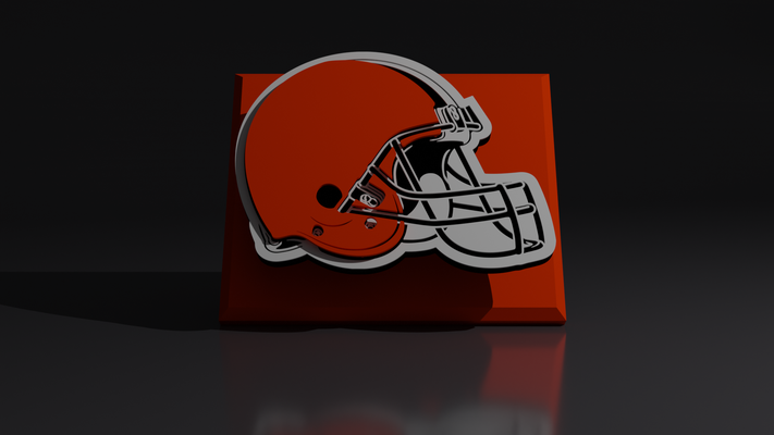 nfl cleveland marrones flotante logo firmar by diseños hangar arte señales logos fútbol deportes multicolor 3d print model - Mito3D