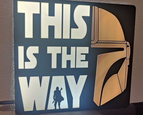 star wars - is lighbox by kf designs household decor mandalorian lightbox light box led 3d print model - Mito3D