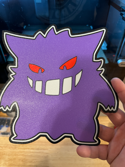 3dprintbox - pokemon gengar lightbox lamp by art signs & logos gangar light box pokeman 3d print model - Mito3D