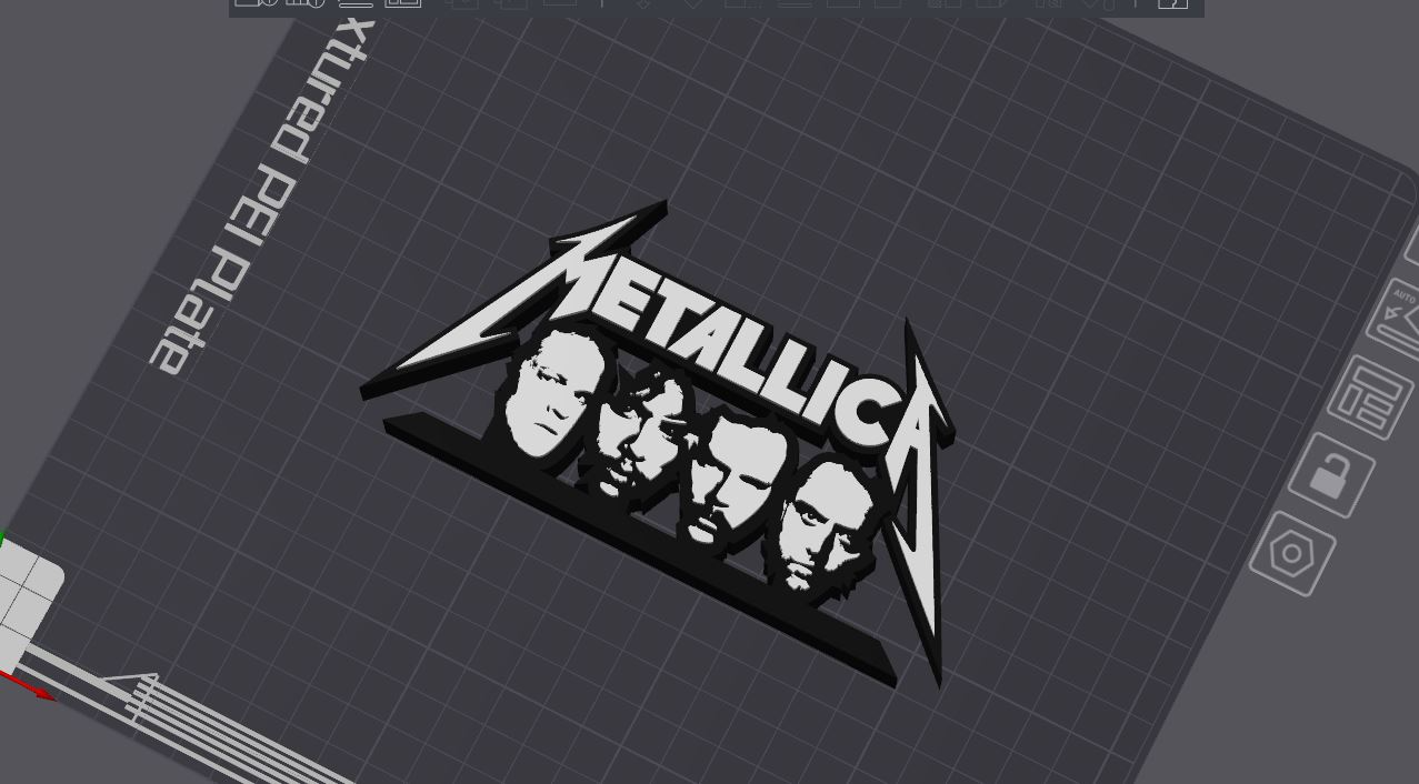 metallica rostos logotipo tabela ficar pé by 5kyrunn3r arte sinais logotipos banda metal lixo pesado los angeles américa eua califórnia san francisco james hetfield lars ulreich placa cara rocha ams pronto 3D print model - Mito3D