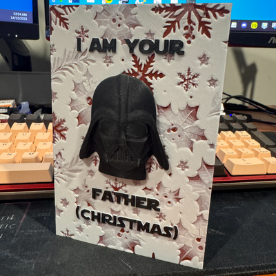 i am father christmas card - print in place remixed by cyanidesugar art models star wars festive darth vader 3d print model - Mito3D