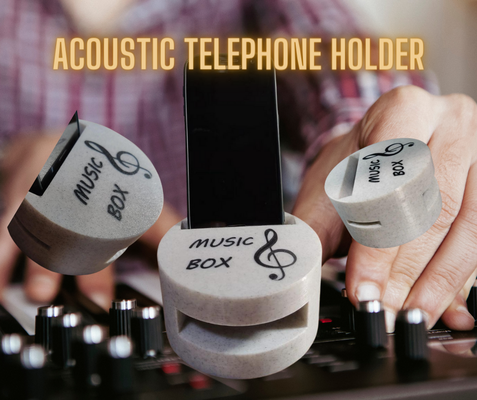 acoustique téléphone titulaire soutien by gerard74 loisir diy musique musica telefono porta sons gadget bureau douche boîte cache gadgets 3d print model - Mito3D