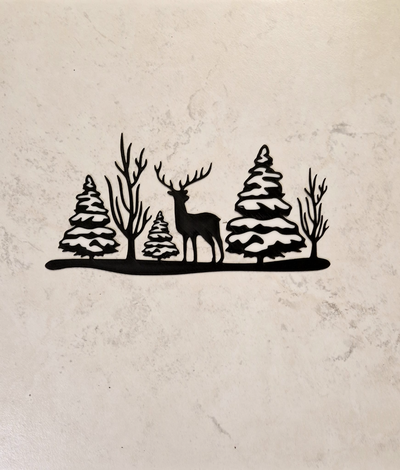 deer christmas wall hanger by dennisv art 2d 3d print model - Mito3D