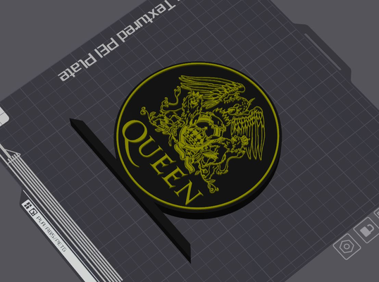 queen logo table stand by 5kyrunn3r art signs & logos freddiemercury england brian uk ams ready 3d print model - Mito3D