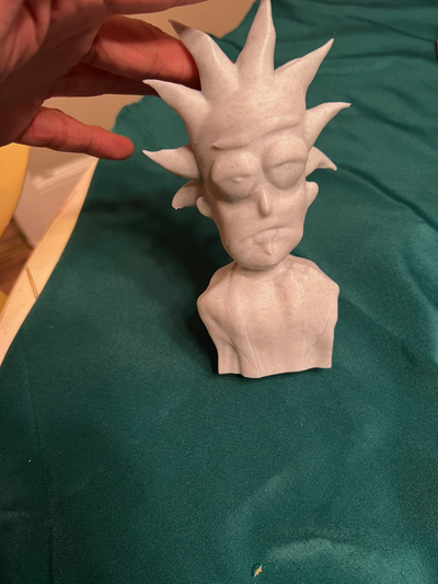 rick sanchez büste by küchenchef kunst skulpturen morty bildhauerei 3d print model - Mito3D