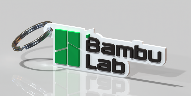 b chaveiro by trigger737 passatempo faça anel chave bambu bambulab laboratório verde branco preto decoração 3d arte impressora 3dprinter 3d print model - Mito3D