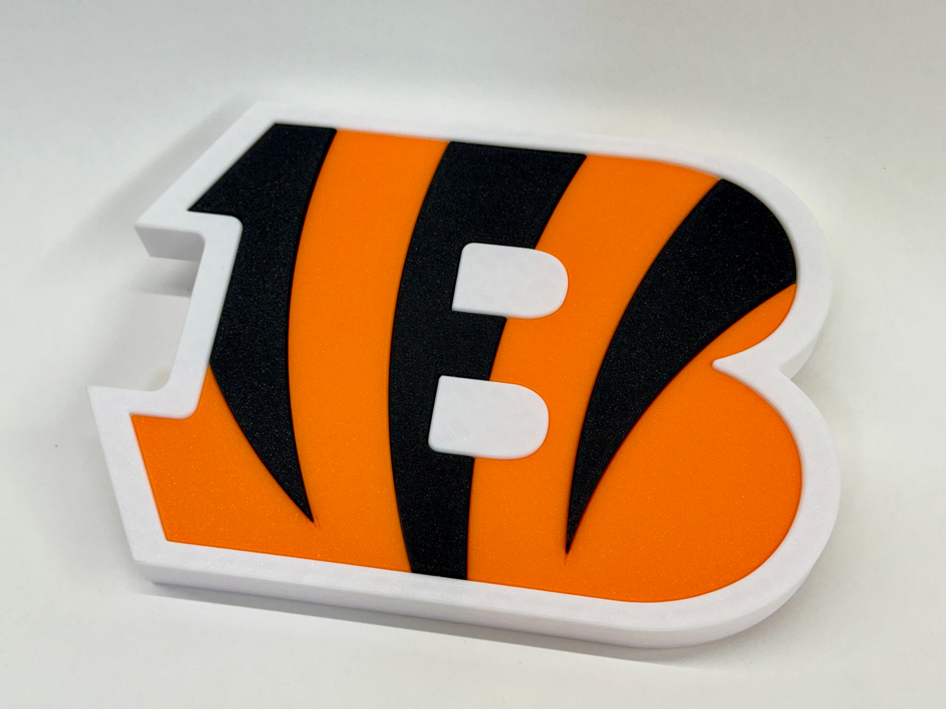 cincinnati bengals b - snap solid version by formdbylayers art signs & logos sports who dey football logo 3D print model - Mito3D