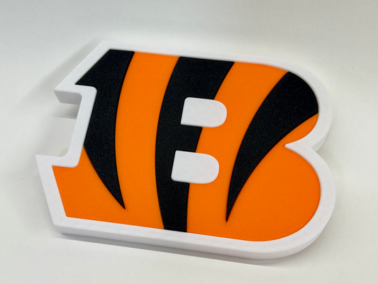 cincinnati bengals b - snap solid version by formdbylayers art signs & logos sports who dey football logo 3d print model - Mito3D