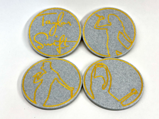 taylor swift coaster - outline set by formdbylayers household decor drink 3d print model - Mito3D