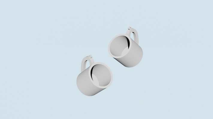 café boucles d'oreilles by maximevirgilio mode bijoux tasse boucle d'oreille 3d print model - Mito3D