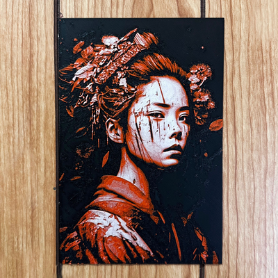 geisha 4 color filament painting by paglinimike art 2d mult multi printing ams drawing 3d artistic blending mmu 3d print model - Mito3D