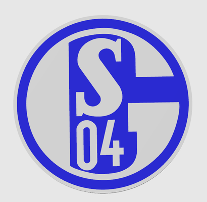 fc schalke 04 logo by 3dprintcess art panneaux logos fcs04 s04 bundesliga football football signe damé allemagne allemand deutschland dfb dfl 3d print model - Mito3D